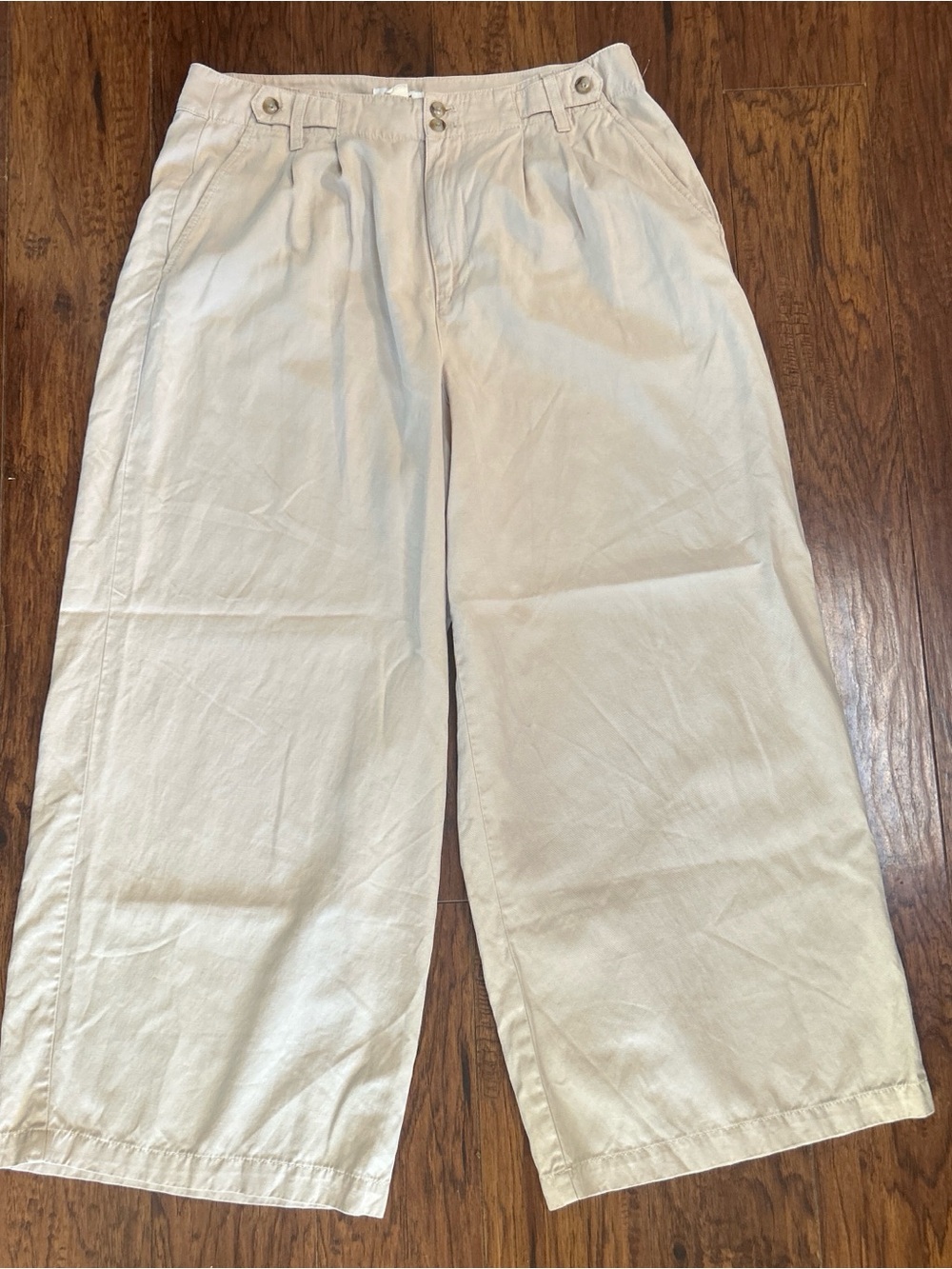 Madewell Wide Leg Tan Casual CottonLinen Blend Pants Size P 14